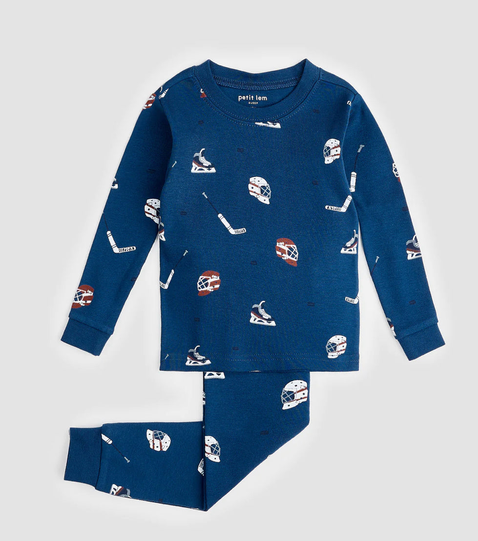 2 Piece Pajama Set - Hockey Print