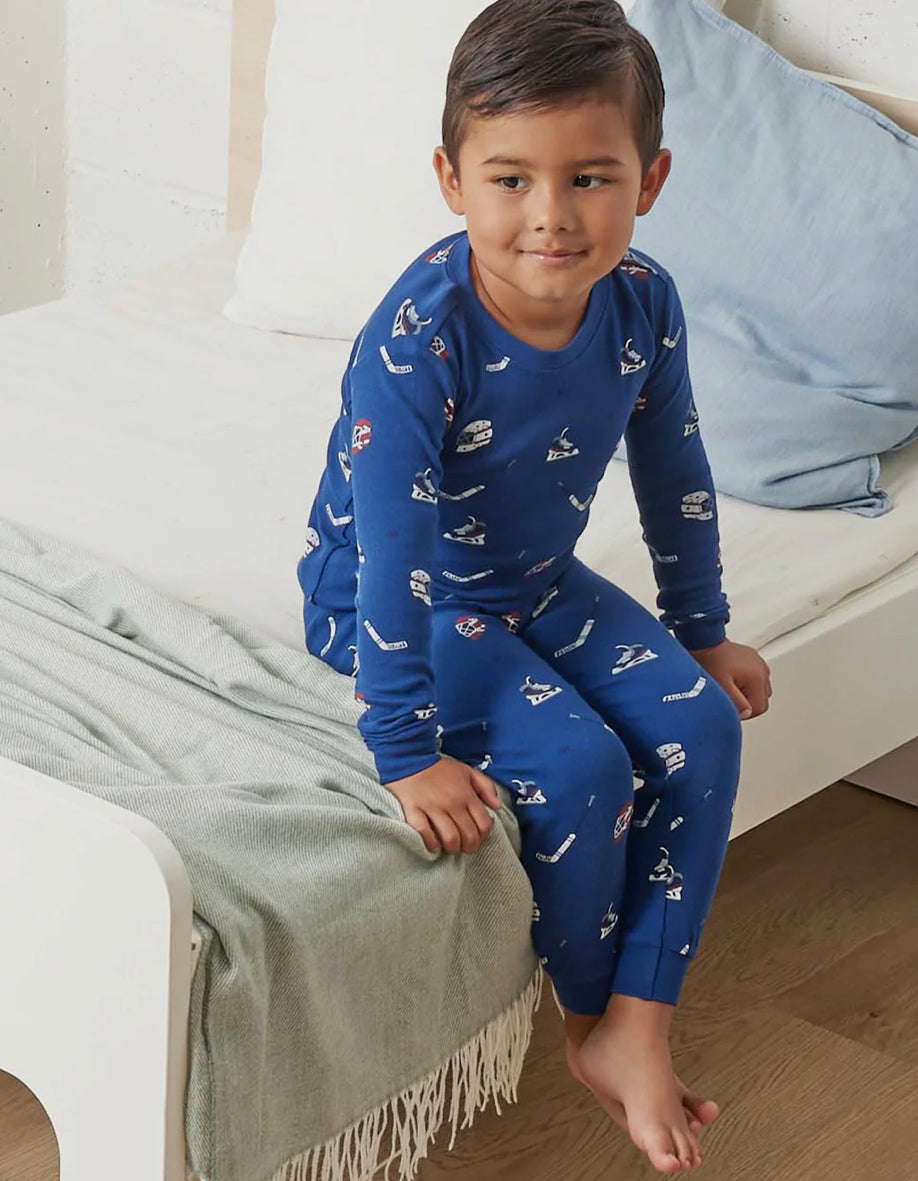 2 Piece Pajama Set - Hockey Print