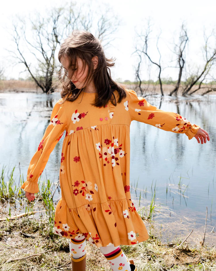 Winter Garden Peasant Dress - Yellow Ochre Winter Garden Peasant Dress - Yellow Ochre