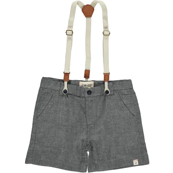 Captain Shorts with Suspenders - Grey Gauze