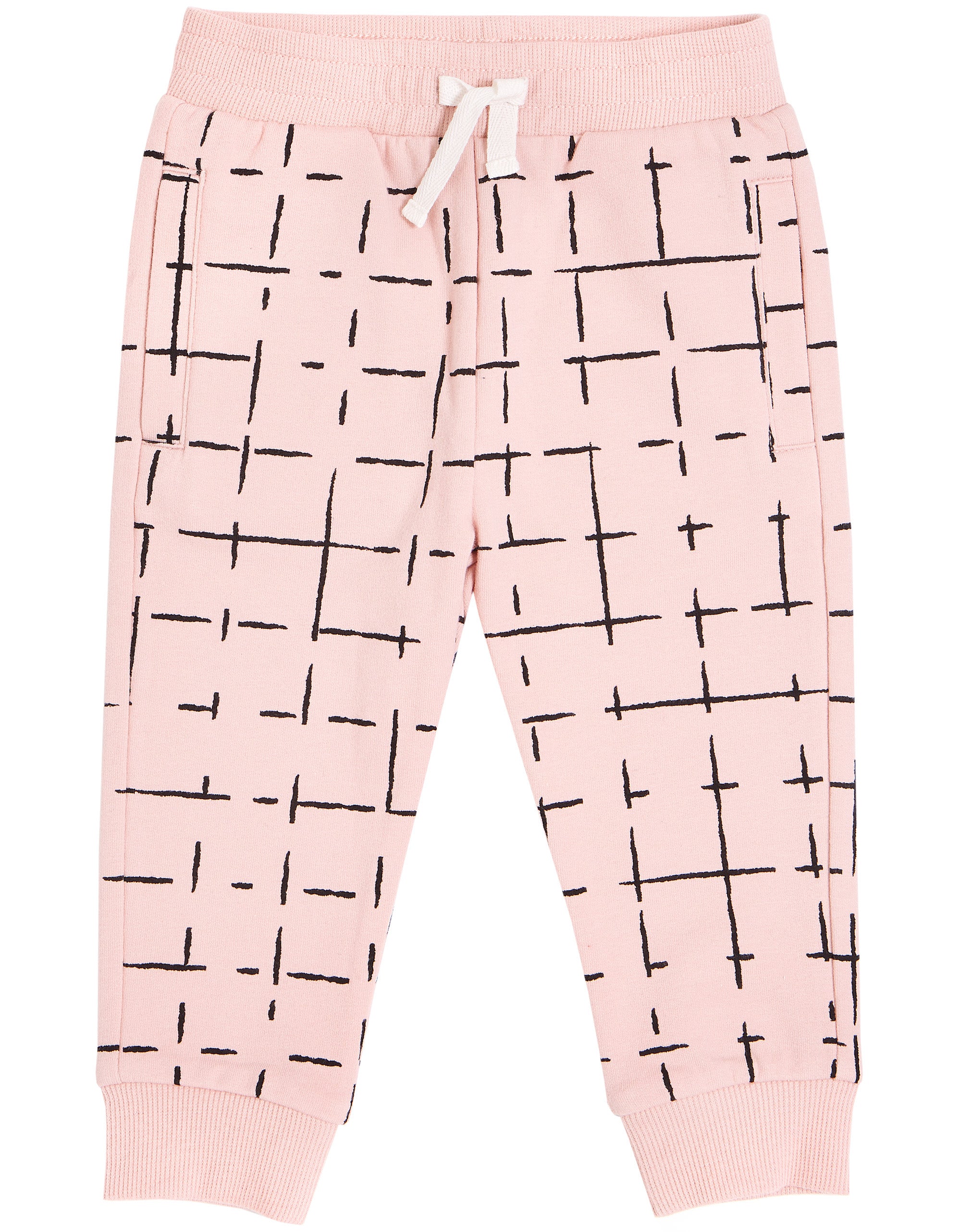 Knit Pants - Pink Grid