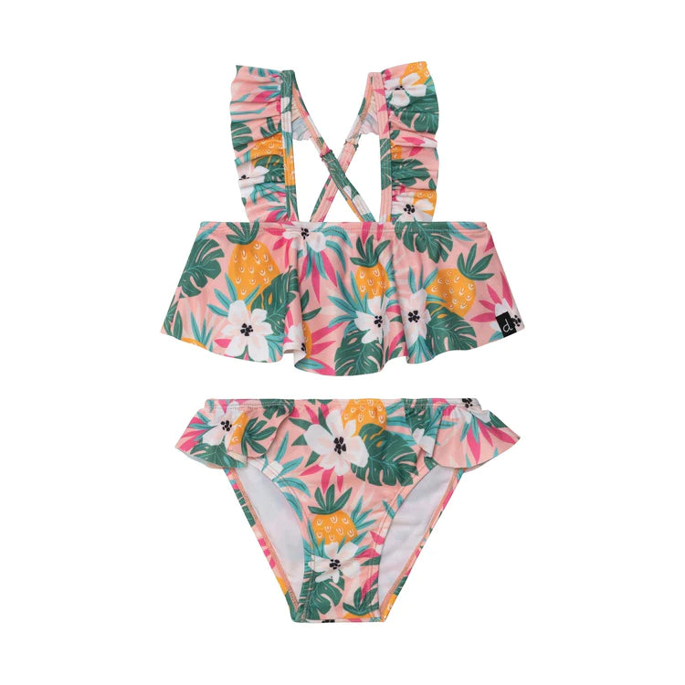 Floral two 2025 piece bathing suit