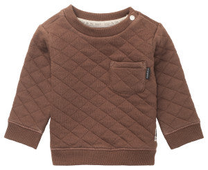 Quilted Sweatshirt- Cocoa Brown