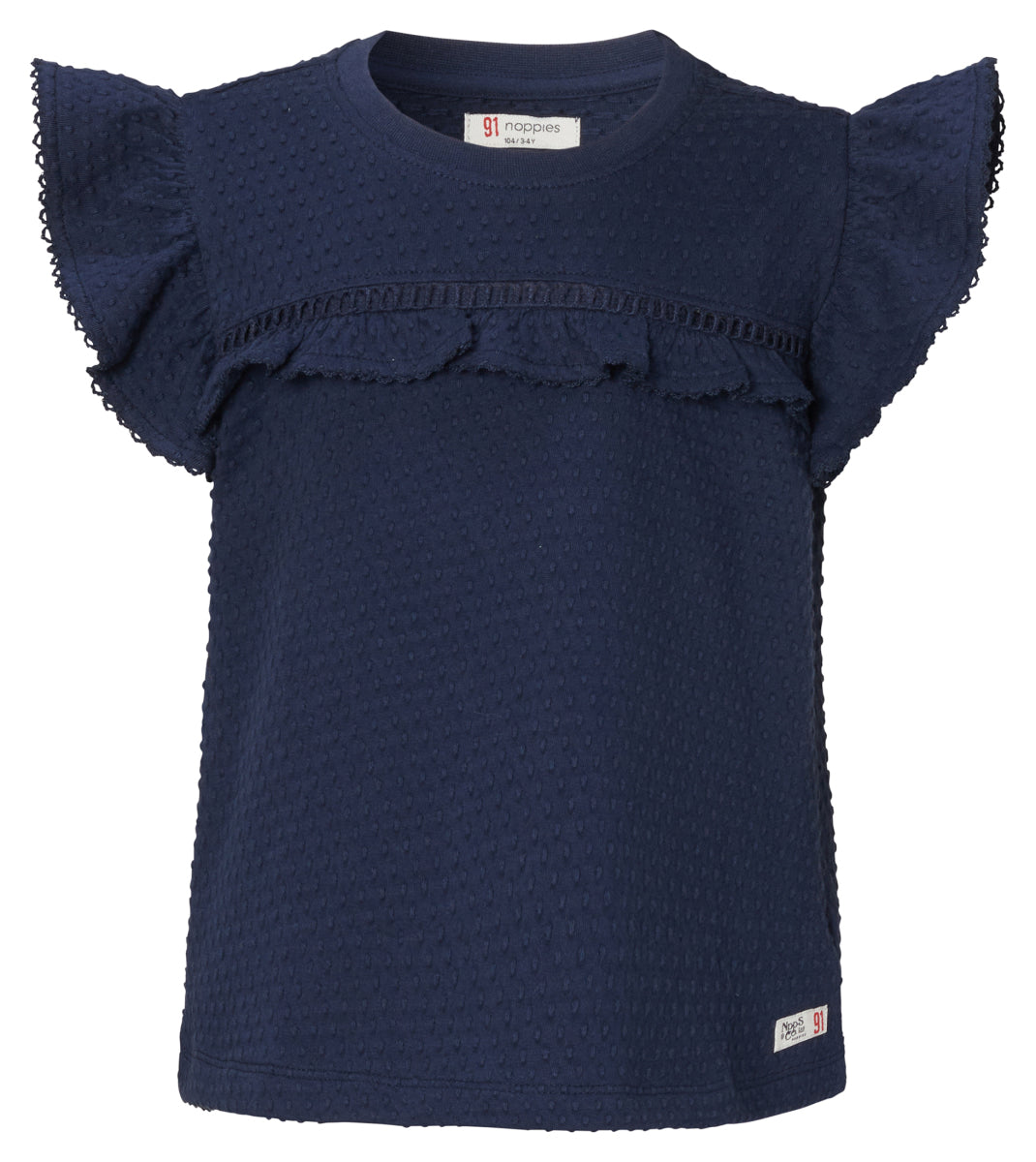 Flutter Sleeve With Ruffle- Navy